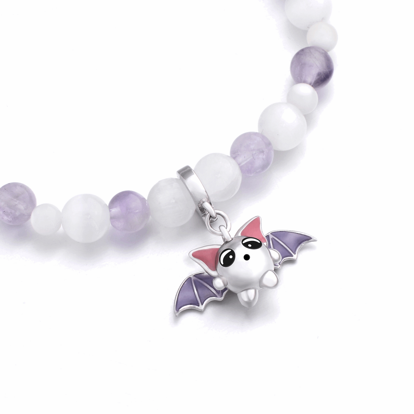 light Purple Jade and Mother-of-pearl Beads nature animal bat pendant