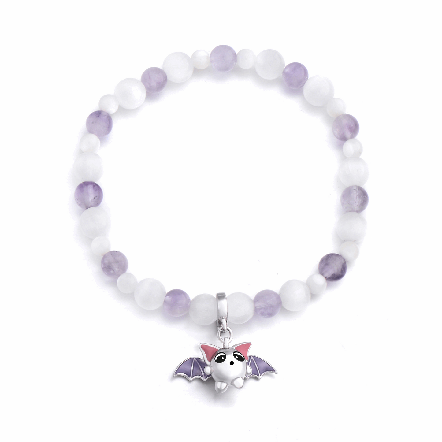 light Purple Jade and Mother-of-pearl Beads nature animal bat pendant