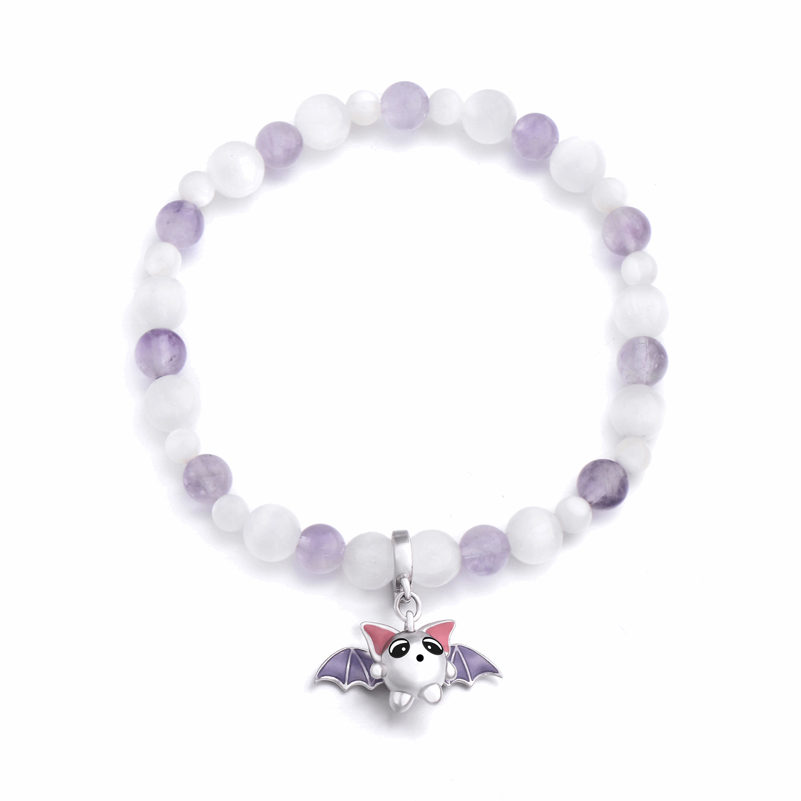 light Purple Jade and Mother-of-pearl Beads nature animal bat pendant