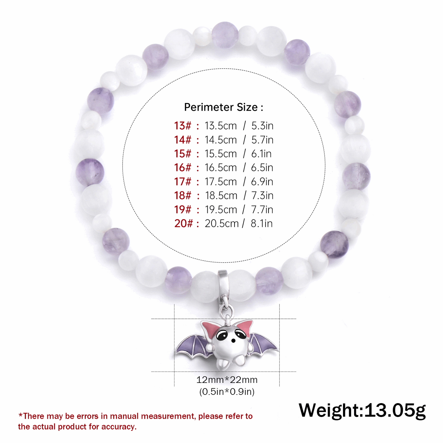 light Purple Jade and Mother-of-pearl Beads nature animal bat pendant