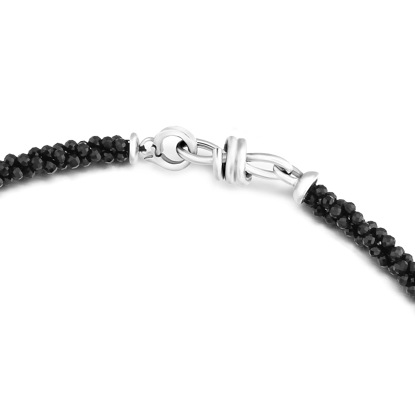 Unisex Black Spinel Beads Necklace,Natural Black Spinel Heishi Tyre Beads Necklace