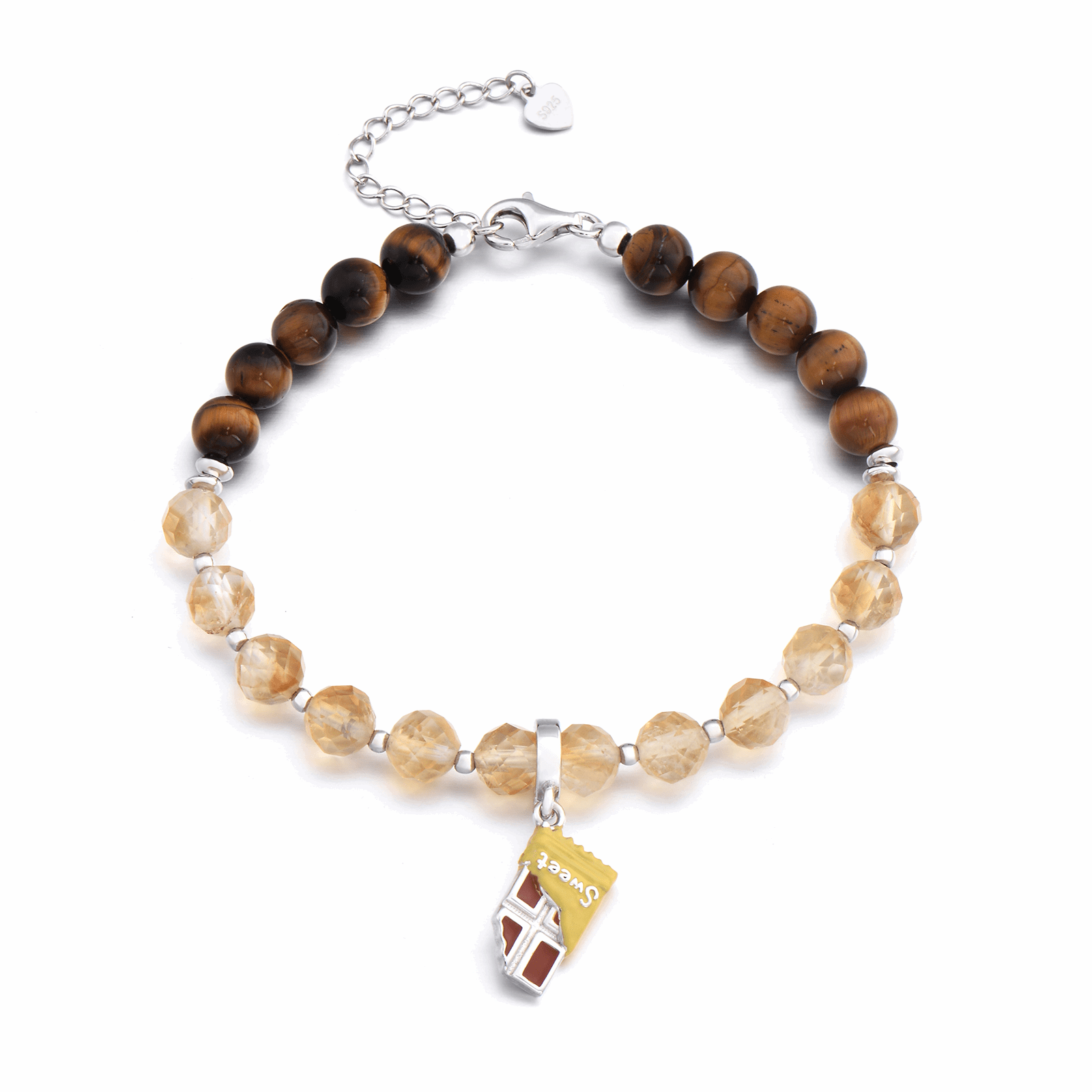 Citrine Tiger's Eye Crystal Bracelet, Wealth and Success Bracelet