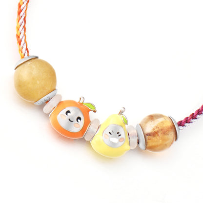 Braid bead bracelet String Bracelet,Pear Orange fruit childish Bracelet