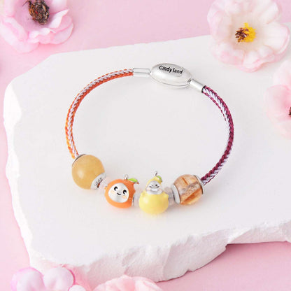 Braid bead bracelet String Bracelet,Pear Orange fruit childish Bracelet