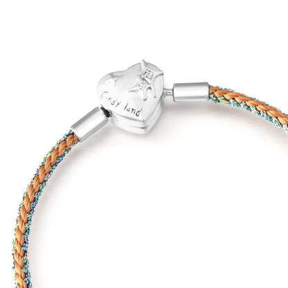 Friendship Braided Bracelets with Natural Morganite Crystal Beads for Children