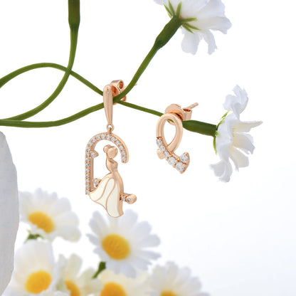 Asymmetrical Lily of the Valley Pendant Earrings