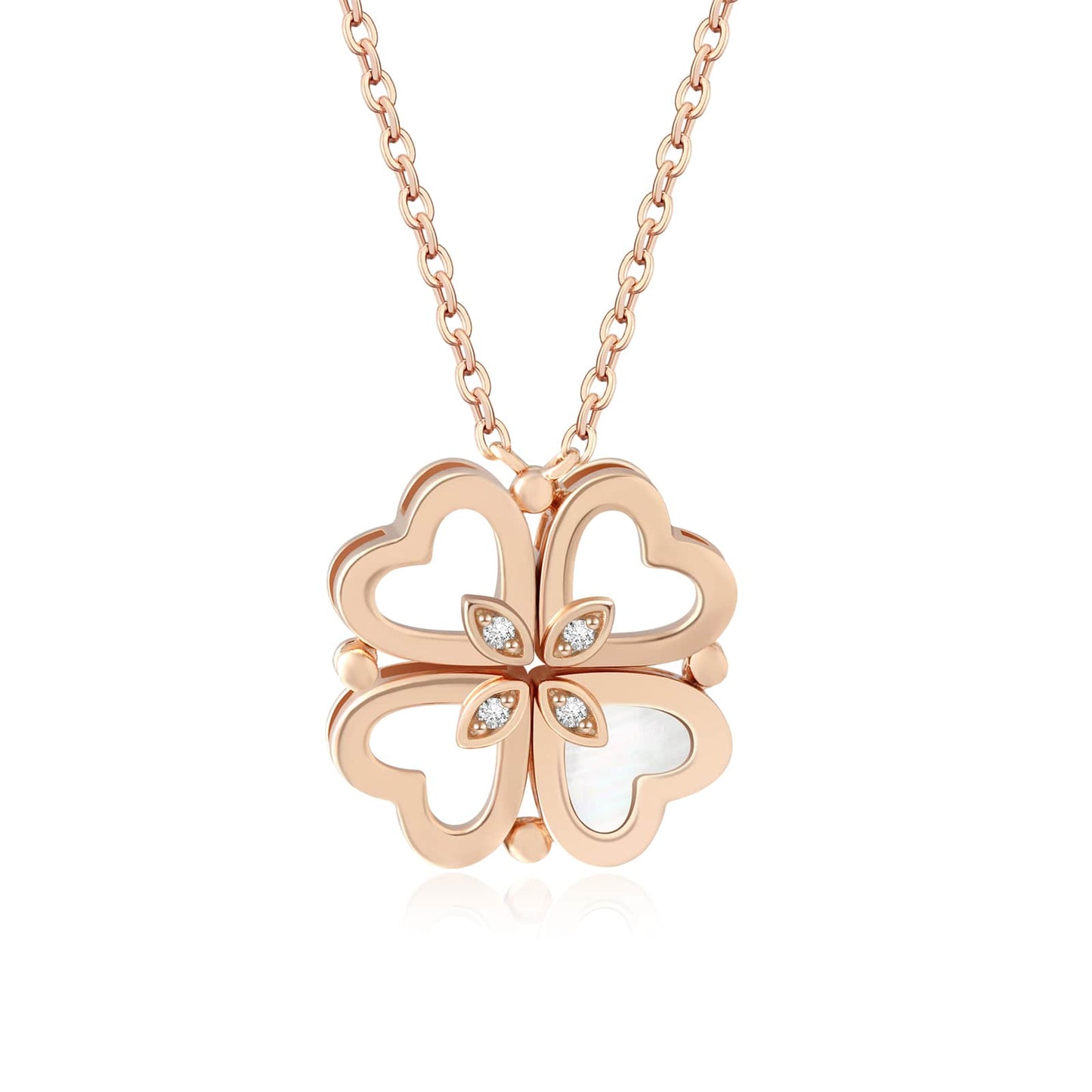 Lucky Clover Sliver Plated 18k Gold Pendant Necklace