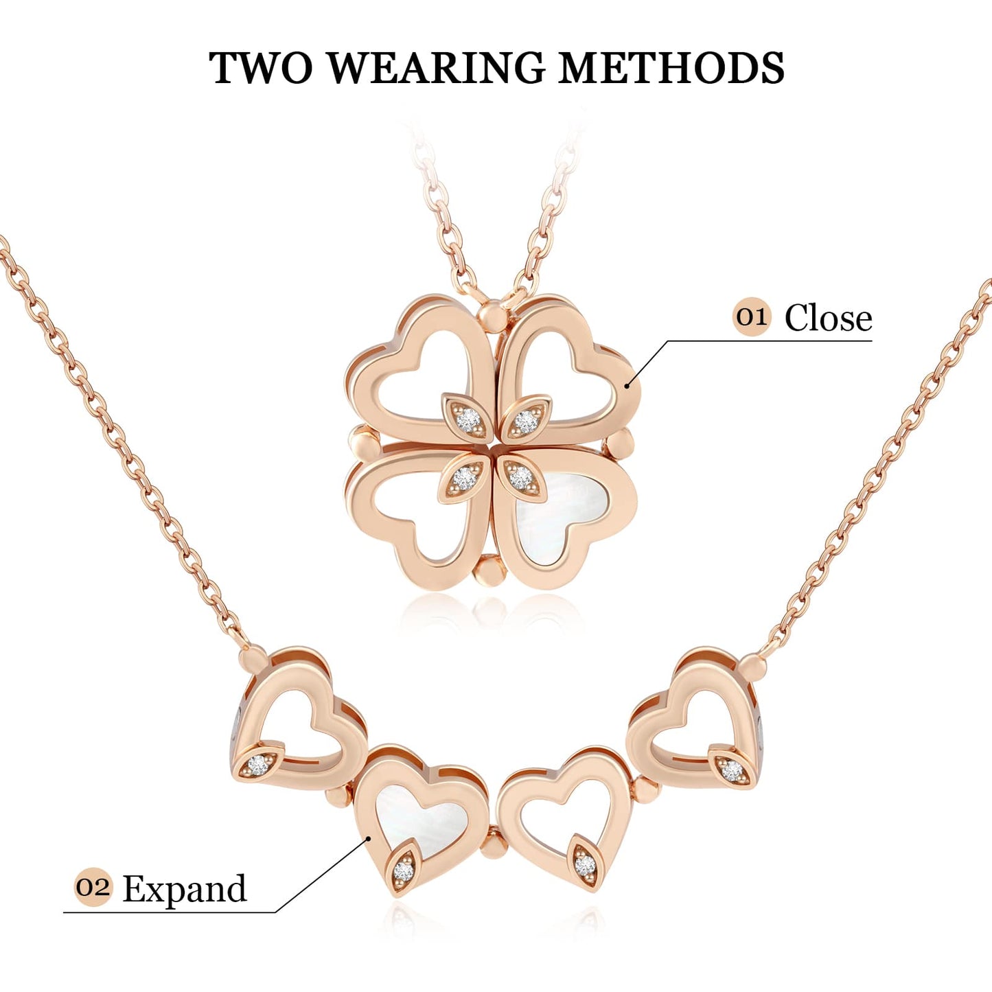 Lucky Clover Sliver Plated 18k Gold Pendant Necklace