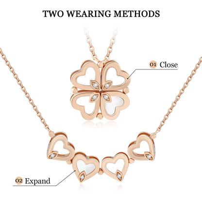 Lucky Clover Sliver Plated 18k Gold Pendant Necklace