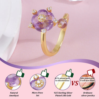 Fashion Plum Purple Crystal Ring