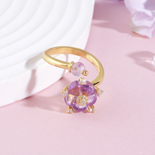 Fashion Plum Purple Crystal Ring