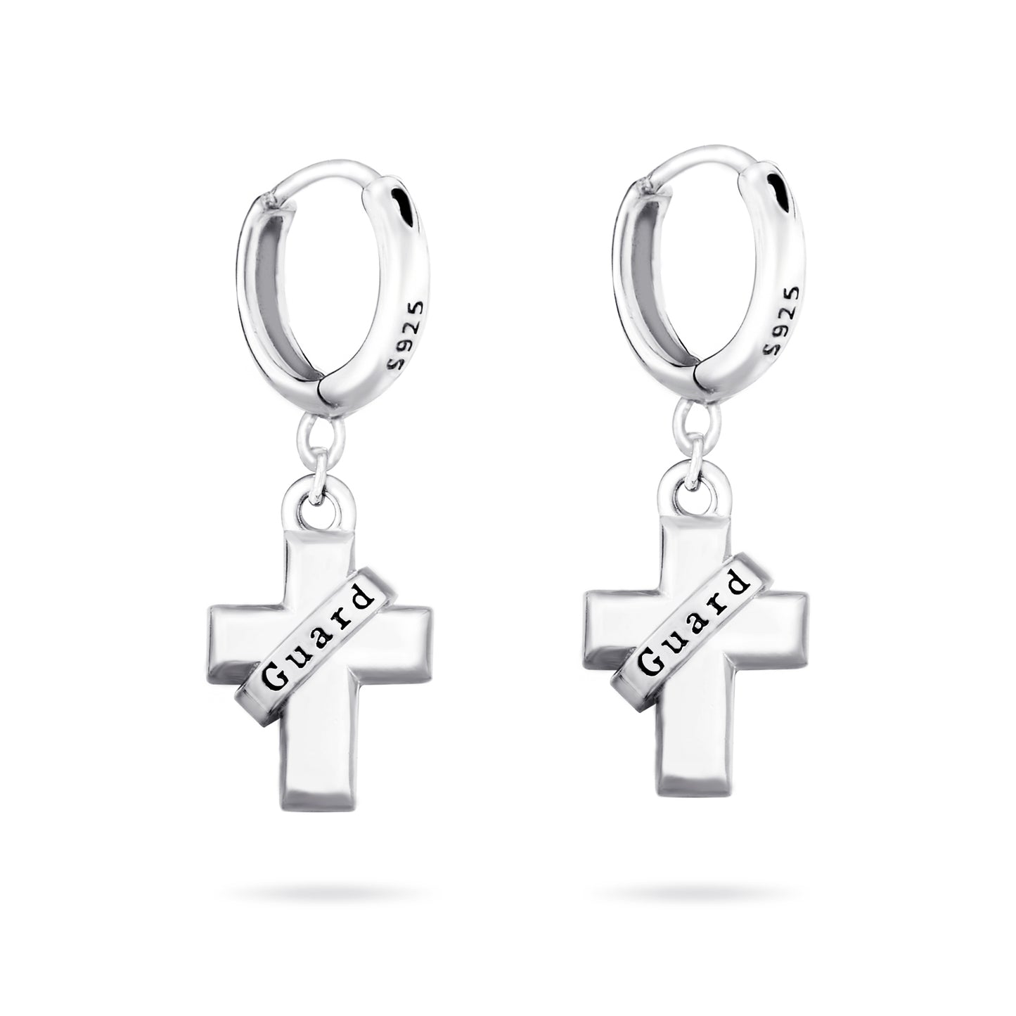 A pair cross earring, Silver cross for men, Unisex cross dangle, Men cross, Silver cross dangle, Cross earring, Boyfriend gift, Gift for him