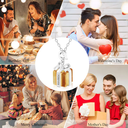 November Birthstone Citrine Yellow Crystal Pendant Necklace Wish Gift box for women