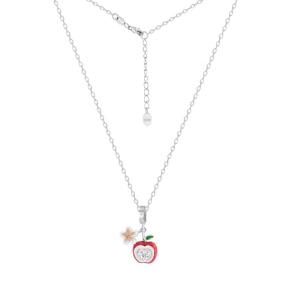 S925 Silver Charming Pendant Necklace Stylish Apple Desgin Jewelry Gift for Her